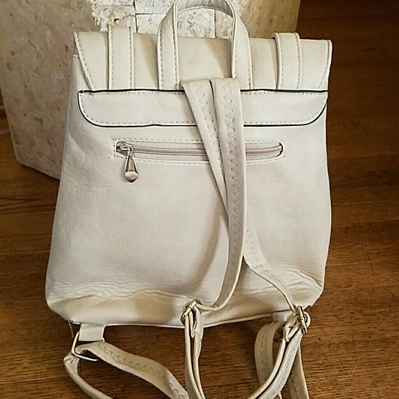 LIGHT TAUPE BACKPACK. 12 by 13 in x 4 in. - Picture 2 of 12